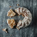 Gugelhupf cake on a gray rustic wooden table Royalty Free Stock Photo