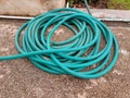 High angle view of hose in garden Royalty Free Stock Photo