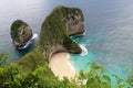 High angle view of Kelingking beach with unique shape of rock formation. Royalty Free Stock Photo