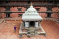 High angle view of Keshav Narayan Chowk in a courtyard at Patan Museum, Nepal