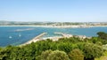 High angle view of the lake from the Saint Michael's Mount in Cornwall, the UK Royalty Free Stock Photo