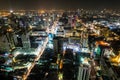 High view night scene of Bangkok, Thailand Royalty Free Stock Photo