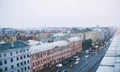 High angle view on the Ligovsky avenue in Saint Petersburg