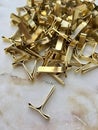 High angle view of locking clips for envelopes Royalty Free Stock Photo