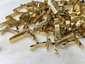 High angle view of locking clips for envelopes Royalty Free Stock Photo