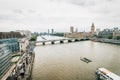 High angle view from London eye: Westminster Bridge, Big Ben an Royalty Free Stock Photo