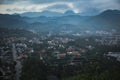 high angle view of Luang Prabang town ,Luangprabang is one of world heritage site of unesco in northern of Laos