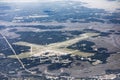 High angle view of the Marine Corp Air Station and runways in Beaufort, South Carolina