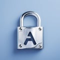 padlock with an A-letter-shaped bolt, AI generated
