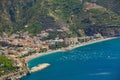 High angle view of Minori and Maiori, Amalfi coast, Italy