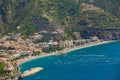 High angle view of Minori and Maiori, Amalfi coast, Italy