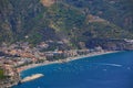 High angle view of Minori and Maiori, Amalfi coast, Italy