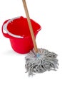 High angle view of mop by empty bucket Royalty Free Stock Photo