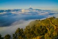 High Angle View of Mount Bromo Covered with Clouds Against Sky