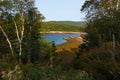 High angle view of Otter Creek and the Park Loop Road seen during an early sunny morning Royalty Free Stock Photo