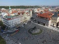 High angle view of Prague main square, Czech republic