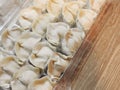 Boiled dumplings are traditional Asian homemade food. Taiwan food