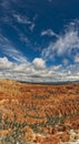 High angle view of the red rocks under the cloudy sky in the Bryce Canyon National Park, Utah, USA Royalty Free Stock Photo