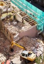 High angle view of a residential building demolition site Royalty Free Stock Photo