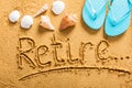 Retirement Plan On Beach Royalty Free Stock Photo