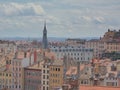 High angle view on the roofs of Lyon