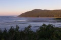 High angle view from the route 362 belvedere of the St. Lawrence River tide rising in the Baie-St-Paul bay Royalty Free Stock Photo