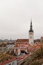 High angle view on Saint nicholas medieval church, Tallinn