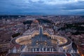 High angle view of Saint Peter& x27;s Square in Vatican City, Rome, Italy Royalty Free Stock Photo