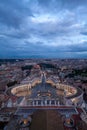 High angle view of Saint Peter& x27;s Square in Vatican City, Rome, Italy Royalty Free Stock Photo