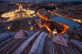 High angle view of Saint Peter& x27;s Square in Vatican City, Rome, Italy Royalty Free Stock Photo