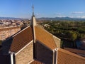 High angle view of the San Policarpo catholic church located in Rome