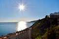 High Angle View Of Sea Against Sky During Sunset in AlmuÃÂ±ÃÂ©car, Spain Royalty Free Stock Photo