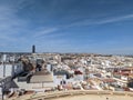 High Angle View of Sevilles Stunning Architecture and Cityscape Against a Beautiful Sky in Spain Royalty Free Stock Photo