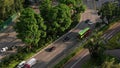 High angle view of signapore transport on road.