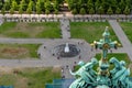 High angle view of Springbrunnen fountain in Lustgarten in Berlin