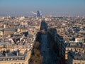 High angle view of Streets of Paris in Winter