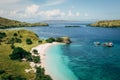 High angle view of sunny day Pink beach. Royalty Free Stock Photo