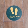 High angle view of symbol of standpoint on floor