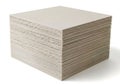 A high angle view of a thick stack of blank white paper sheets isolated on a clean white background for office supplies isolated Royalty Free Stock Photo