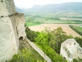 high angle view to a castle ruin in the woods Royalty Free Stock Photo