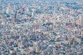 High angle view Tokyo city residence area Royalty Free Stock Photo