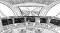 Train Driver View Inside Cockpit, Dashboard, Railway Tracks, Transportation Concept, Black and White Drawing Royalty Free Stock Photo