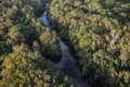 High angle view of trees and river in forest Royalty Free Stock Photo
