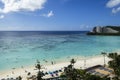 High angle view of tum on bay beach, Guam