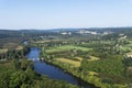 High angle view of the Vezere valley from the village of Domme in Dordogne, France Royalty Free Stock Photo