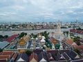 High angle view of Wat Arun temple