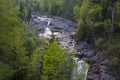 High angle view of waterfall along north shore of Lake Superior in Minnesota Royalty Free Stock Photo