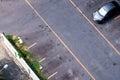 High angle view of a weed-covered parking lot Royalty Free Stock Photo