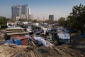 High-angle view of the world's largest open-air laundry in Mumbai, India Royalty Free Stock Photo