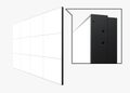 High Angle View of 4x3 Video Wall 12 screens Template Isolated on White Background.